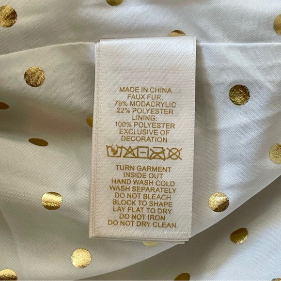 Kate Spade tan faux fur coat, size girls 14 - Picture 4 of 5